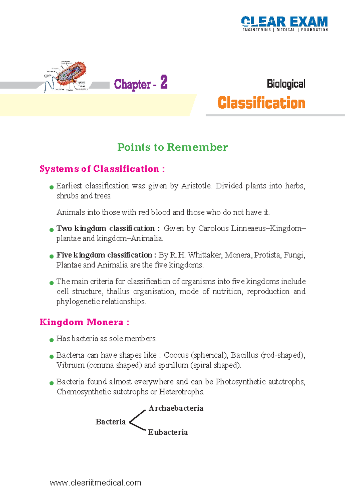 CBSE Class 11 Biology, NEET AIIMS Biology Notes - Points To Remember ...