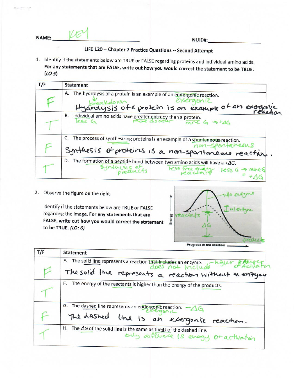 Chapter 7 Practice Questions Key - Identify if the statements below are ...