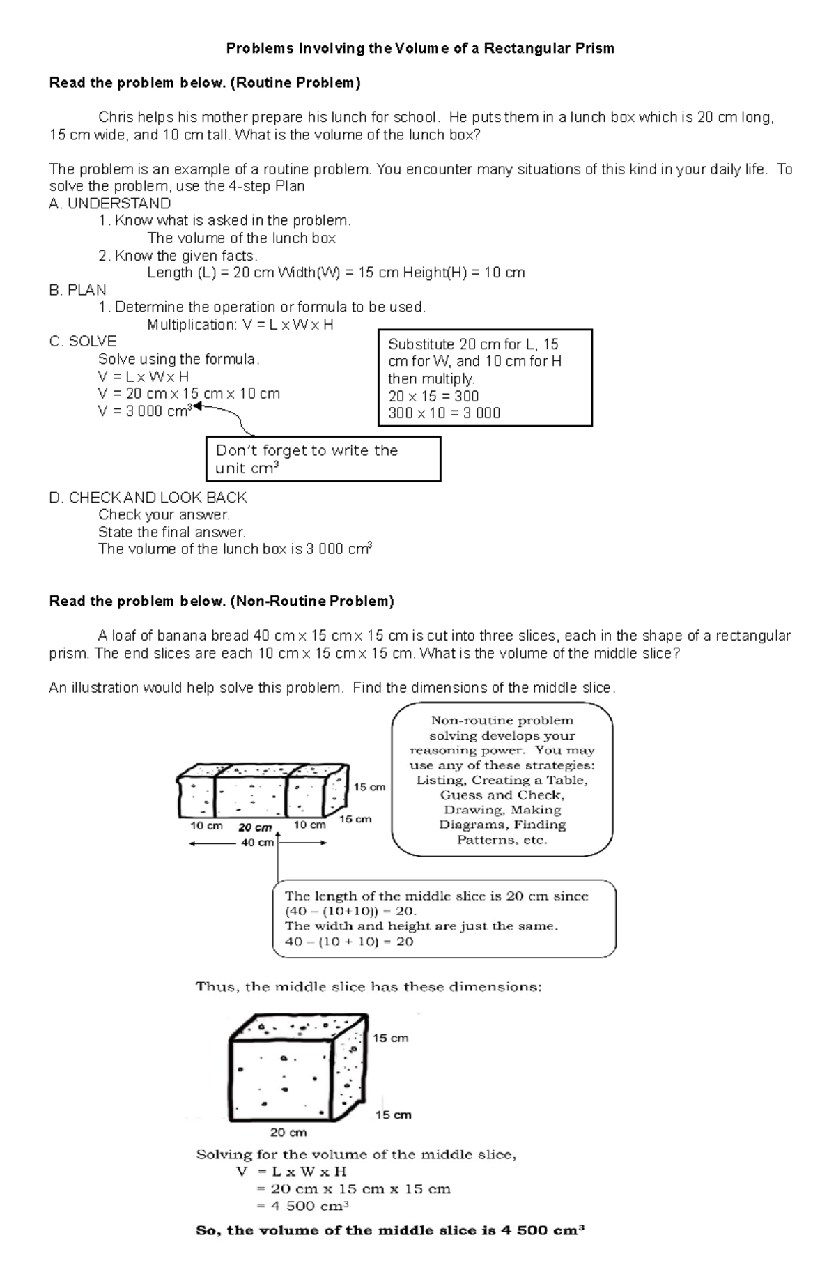 Problems Involving The Volume Of A Rectangular Prism Routine Problem Problems Involving The Volume Of A Rectangular Prism Routine Problem