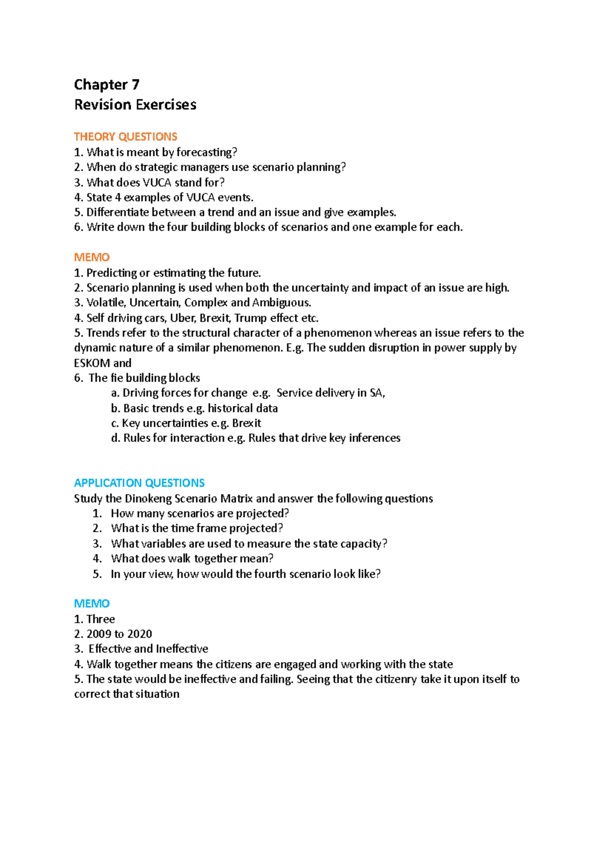 2. Chapter 7 revision exercises 2 - Chapter 7 Revision Exercises THEORY ...