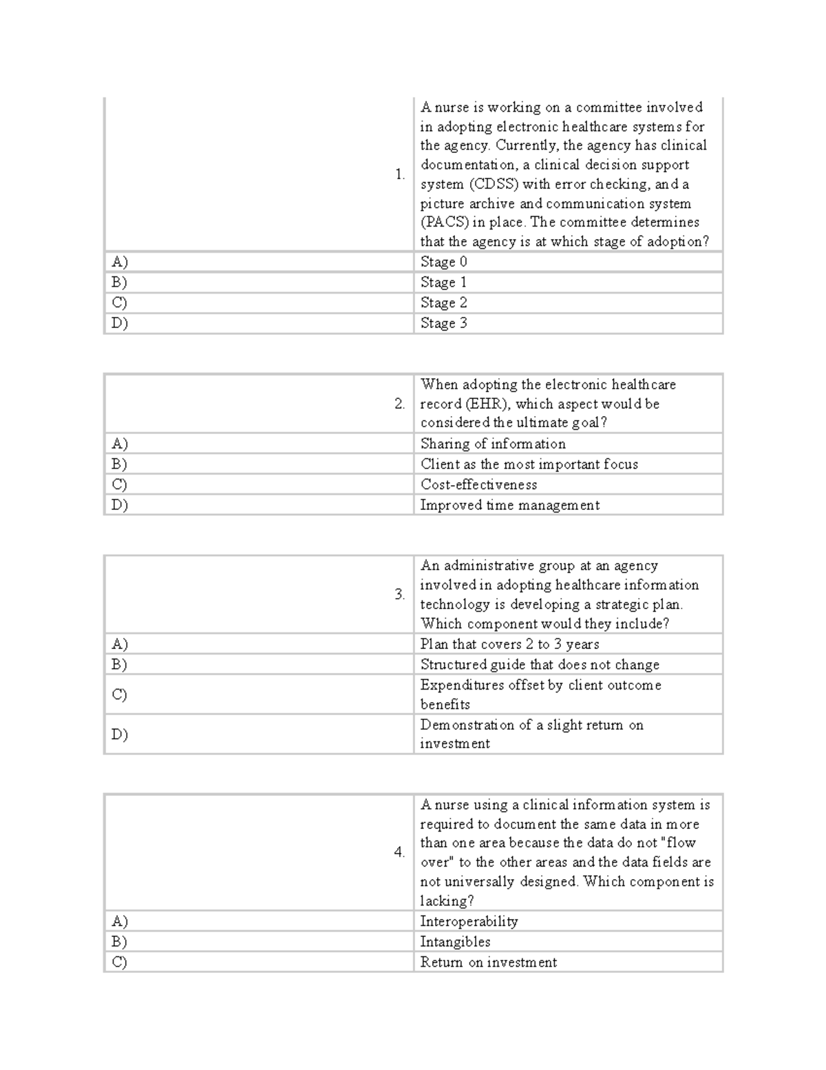 Chapter 21, Electronic Healthcare System Issues - 1. A nurse is working