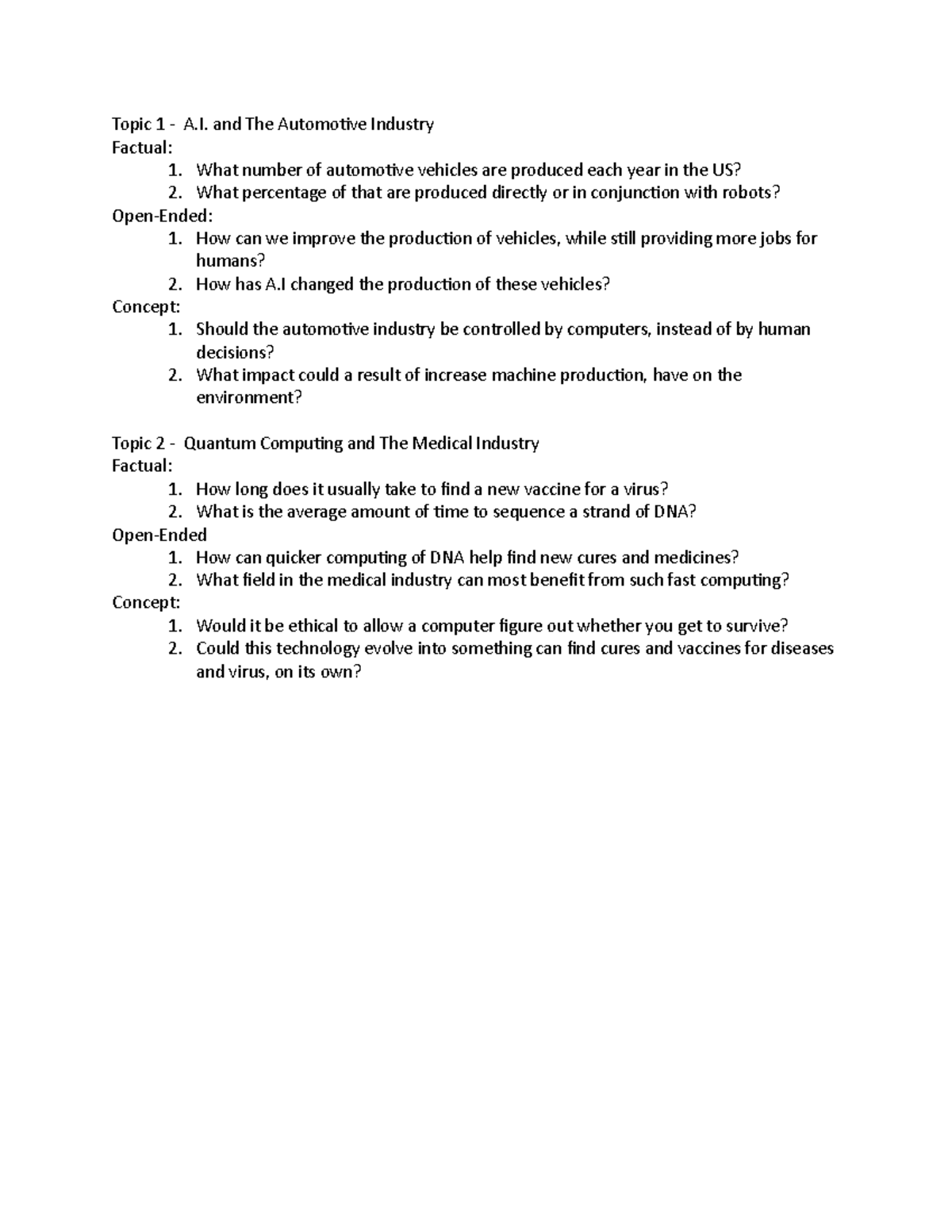 Barret Chapter 1 Questions - Topic 1 - A. and The Automotive Industry ...