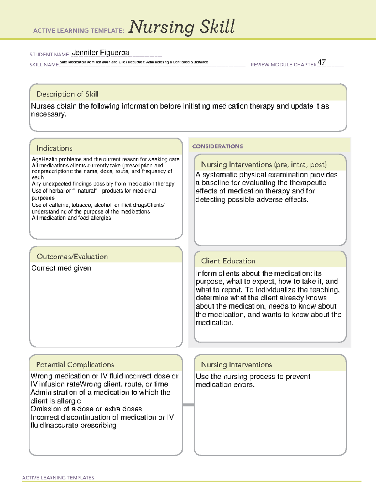 Nursing skill-1 - NUR242 - ACTIVE LEARNING TEMPLATES Nursing Skill ...