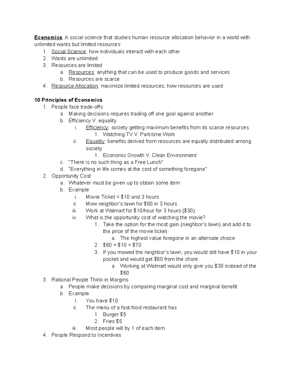 Chapter 1: 10 Economic Principles - Economics: A Social Science That ...