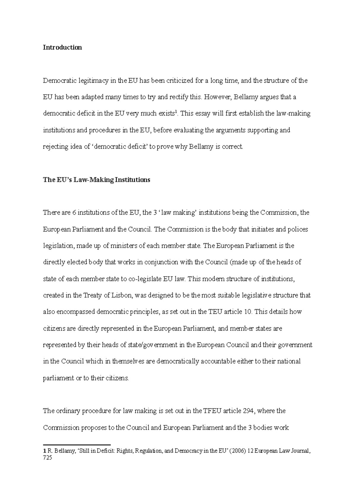 Law making democracy essay - Introduction Democratic legitimacy in the ...