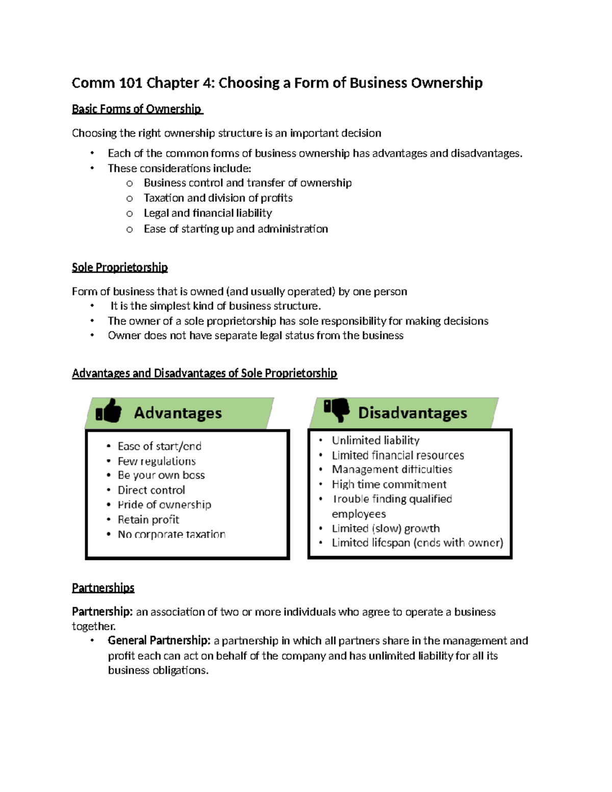 COMM 101 Chapter 4 Notes - Comm 101 Chapter 4: Choosing a Form of ...