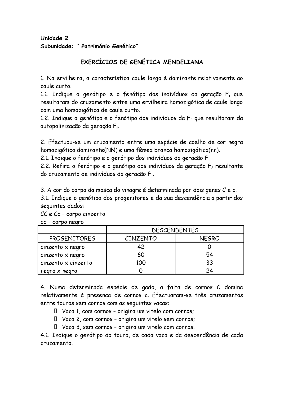 Exercc 3adcios De Genc3a9tica E Resoluc 3a7c3a3o - Unidade 2 Subunidade ...