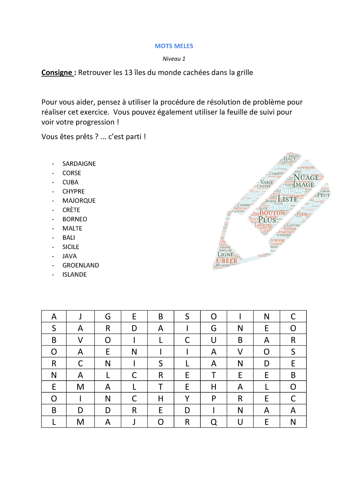 Niveau Mots M L S Exercices Pratique En Sciences De La Population Mots Meles Niveau