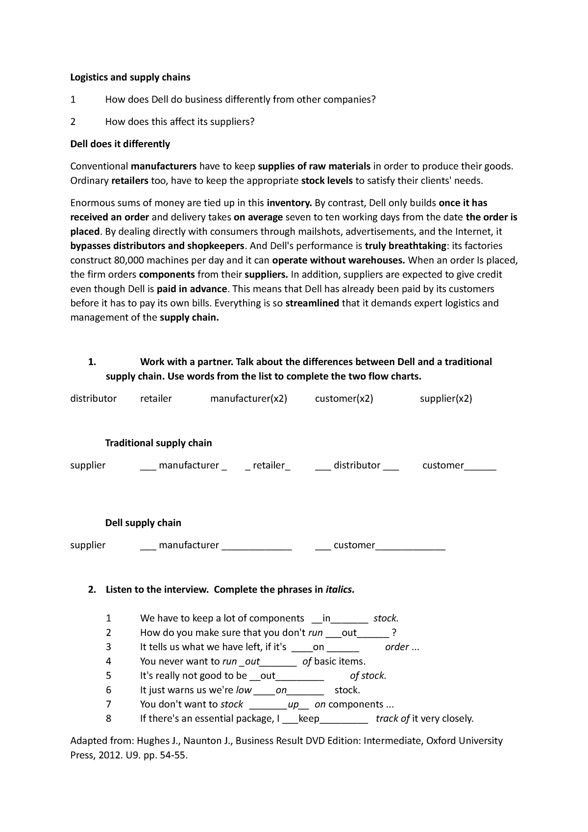 Inz Zarz Logistics Practice - Logistics And Supply Chains 1 How Does ...