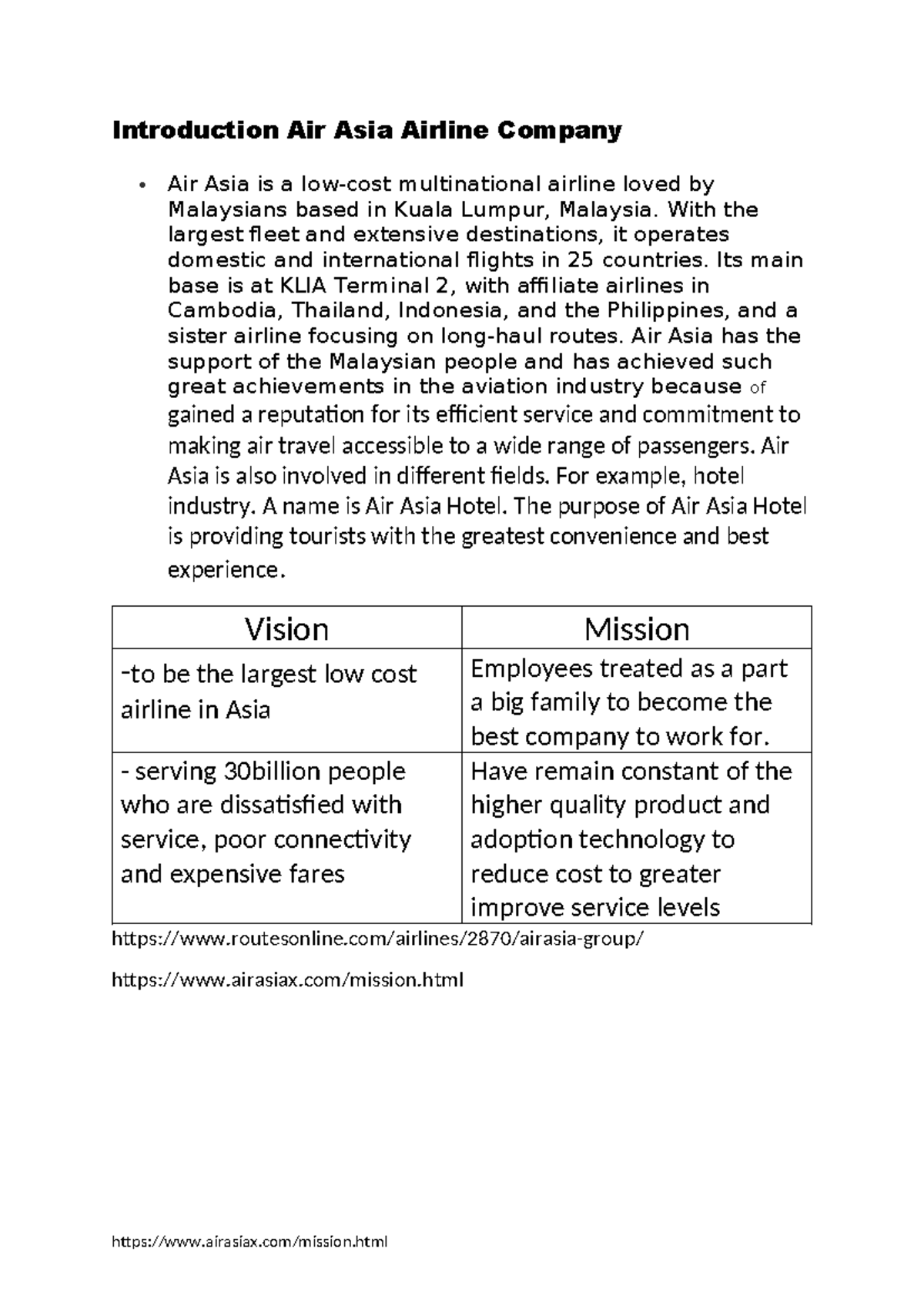 Introduction Air Asia Airline Company - With the largest fleet and ...