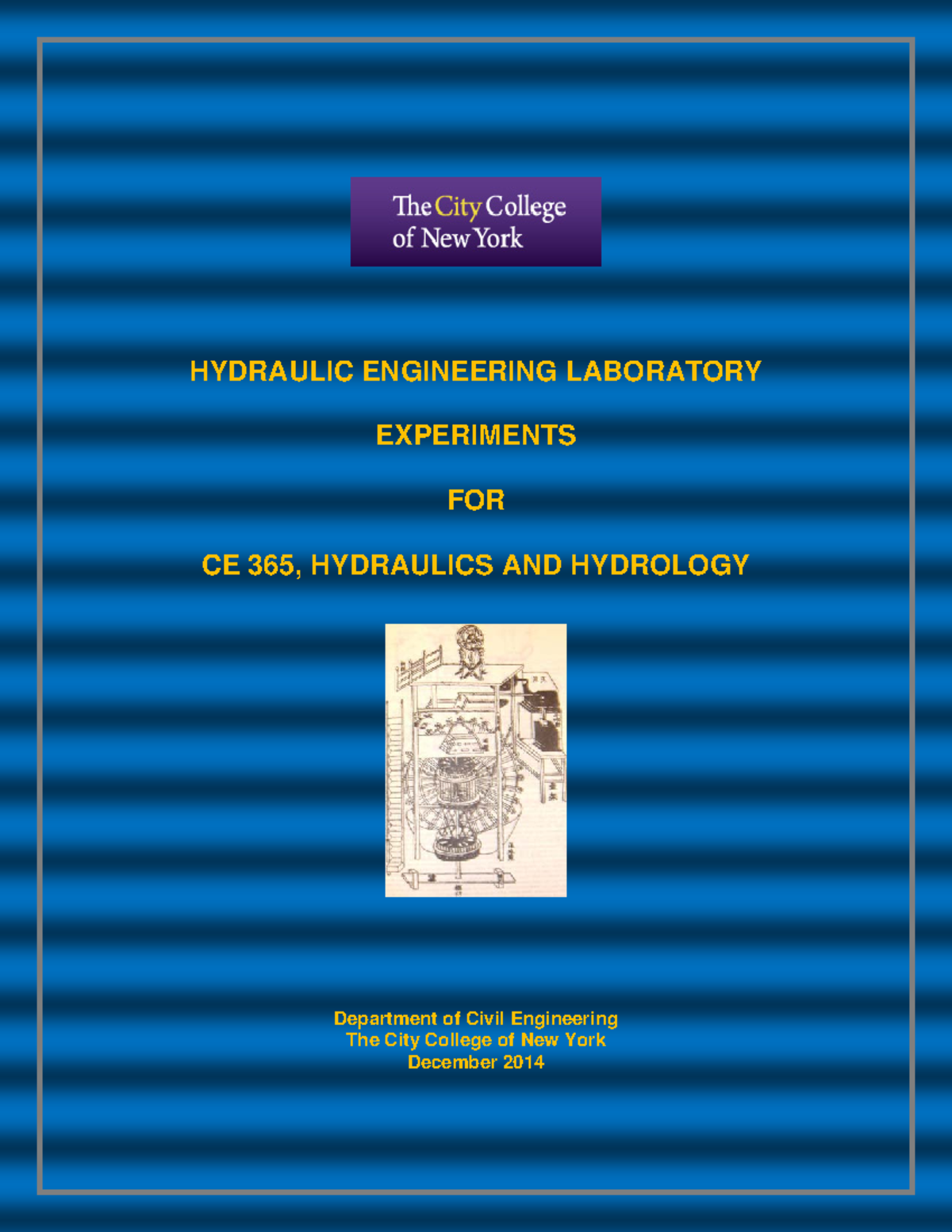 CCNY Lab Manual Hydrogeology Lab HYDRAULIC ENGINEERING LABORATORY