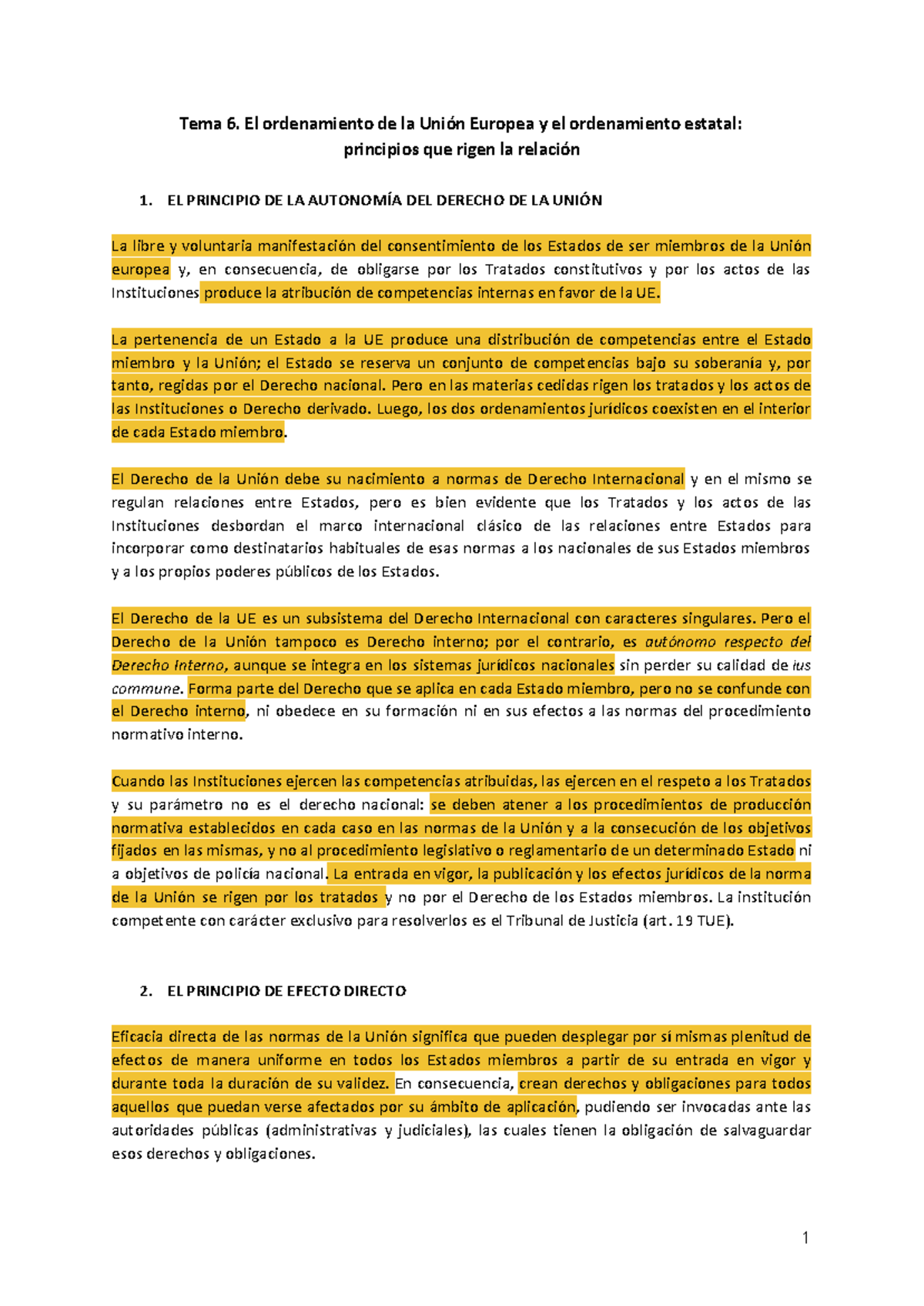 Tema 6 - Lección 6. Derecho De La UE (Facultad De San-Sebastián) - Tema ...