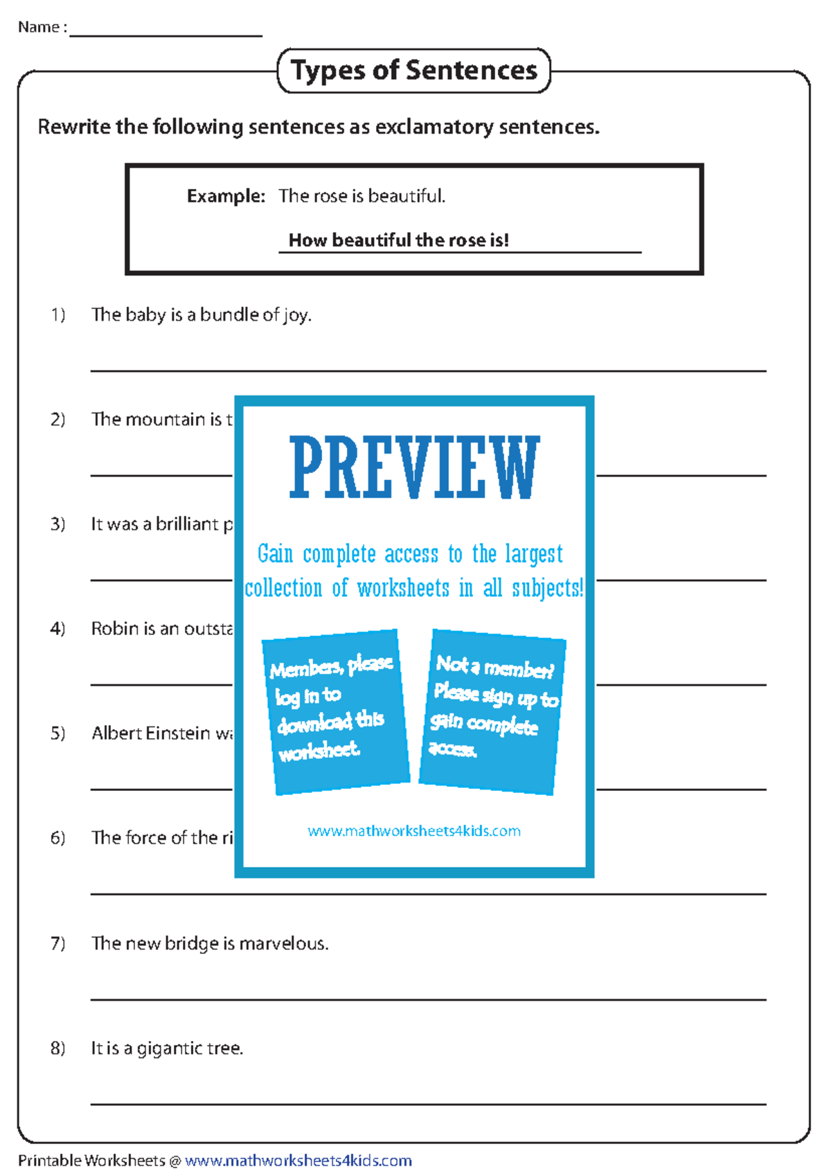 Rewriting exclamatory - Rewrite the following sentences as exclamatory ...