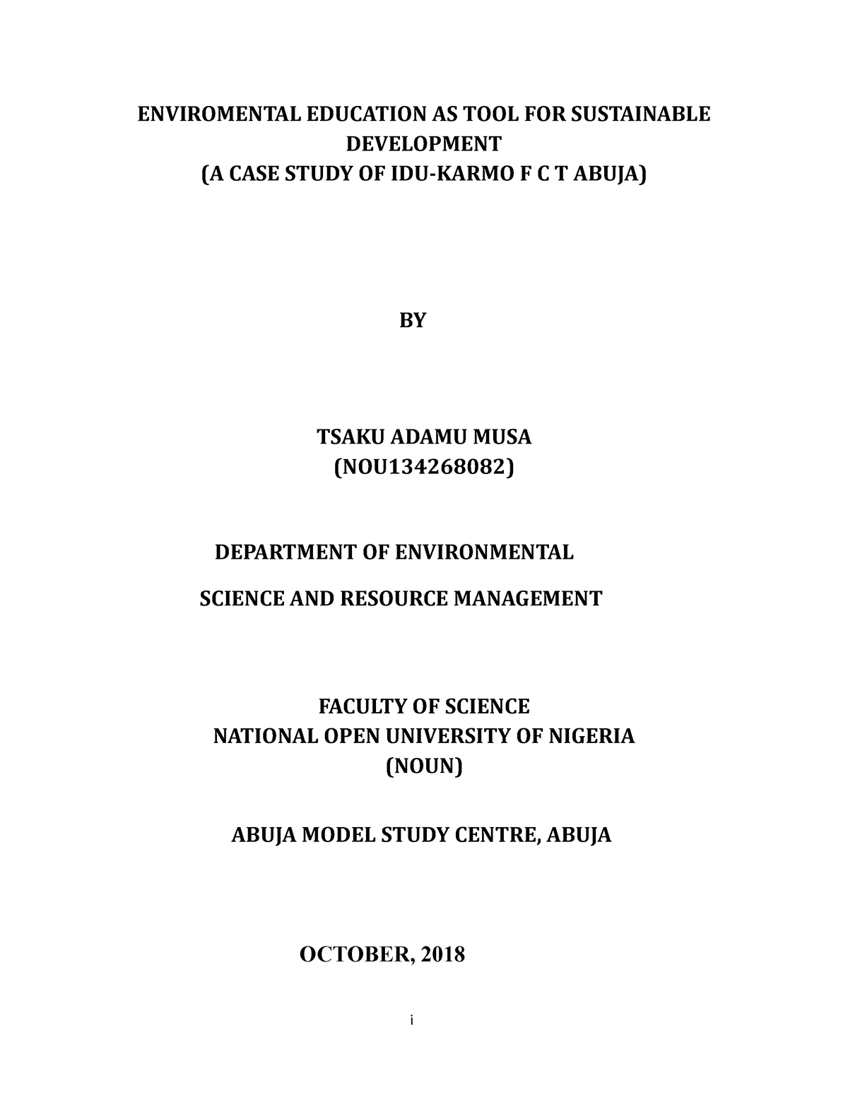 thesis about environmental education