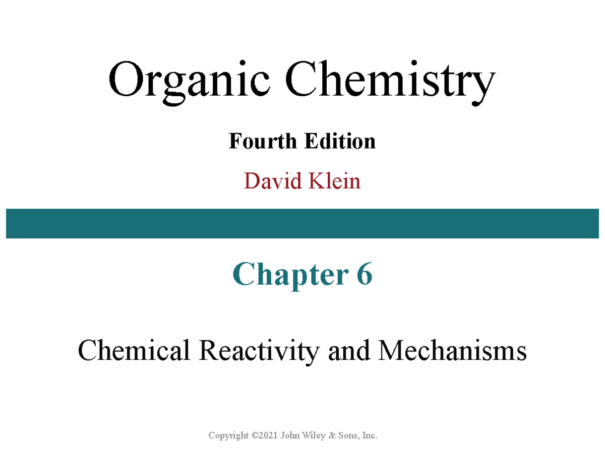 Chapter 6 - Dr. Rodolfo Tello-Aburto - Organic Chemistry Fourth Edition ...