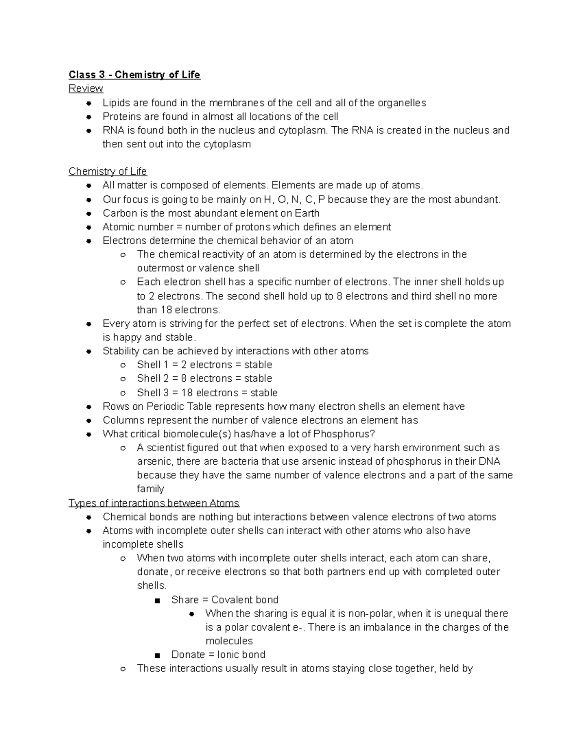 Class 3 Chemistry of Life Class 3 Chemistry of Life Review Lipids are found in the membranes