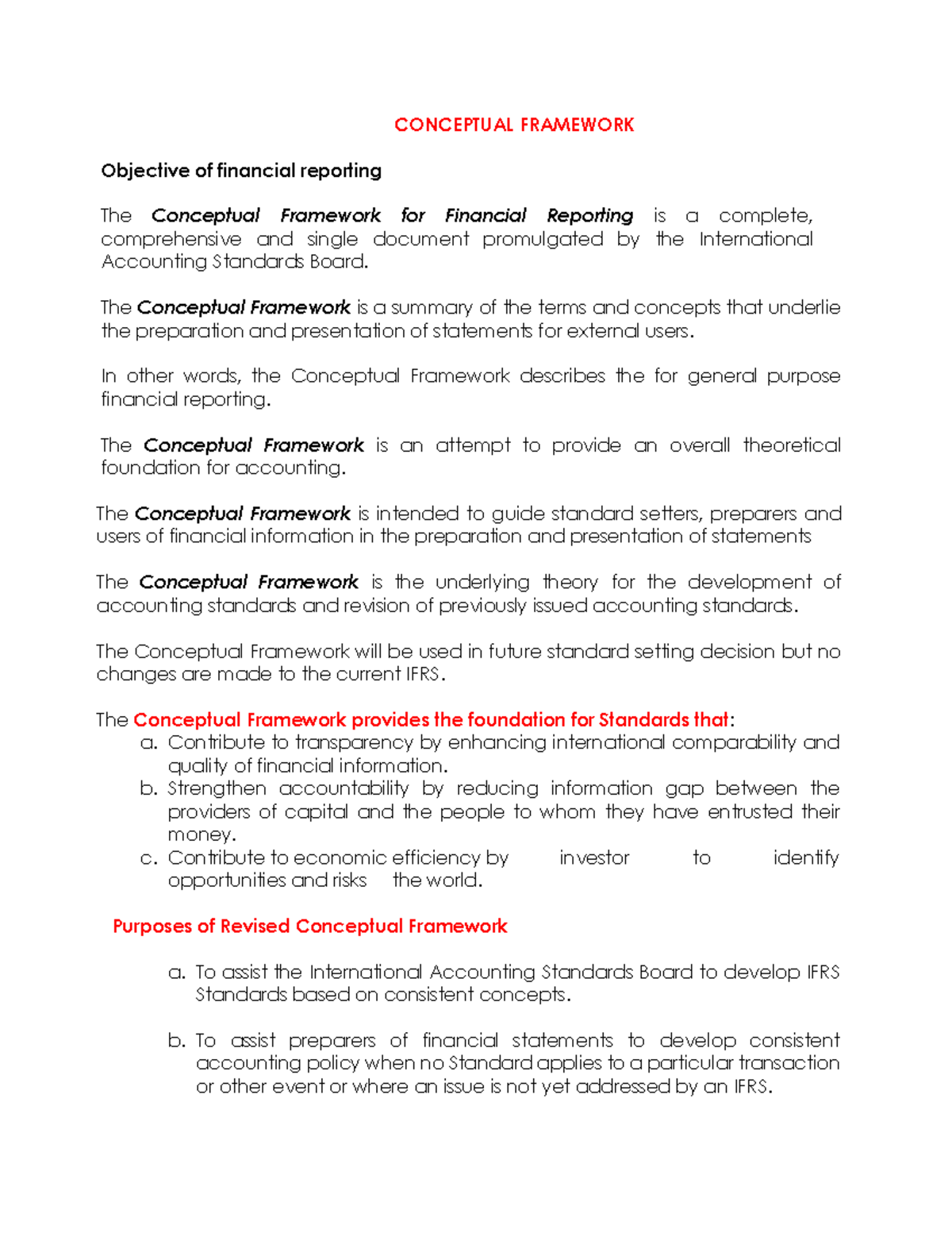 2 Conceptual Framework Objective of financial reporting 0 - CONCEPTUAL ...
