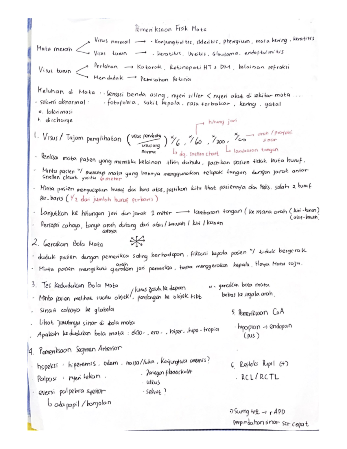 Eye Examination (cs V) - Clinical Skill Vi - Studocu