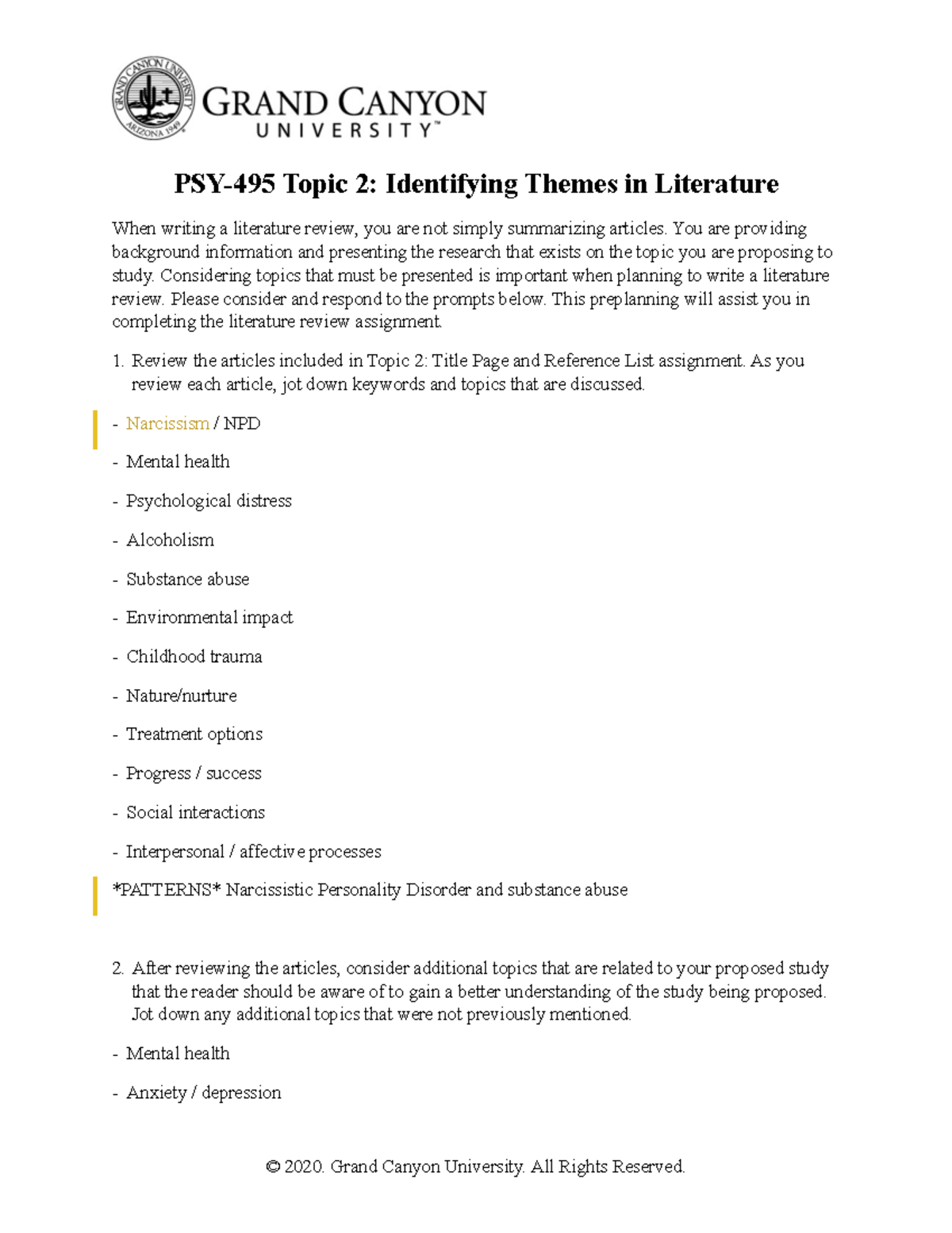 Identifying Themes PSY-495 - PSY-495 Topic 2: Identifying Themes in ...