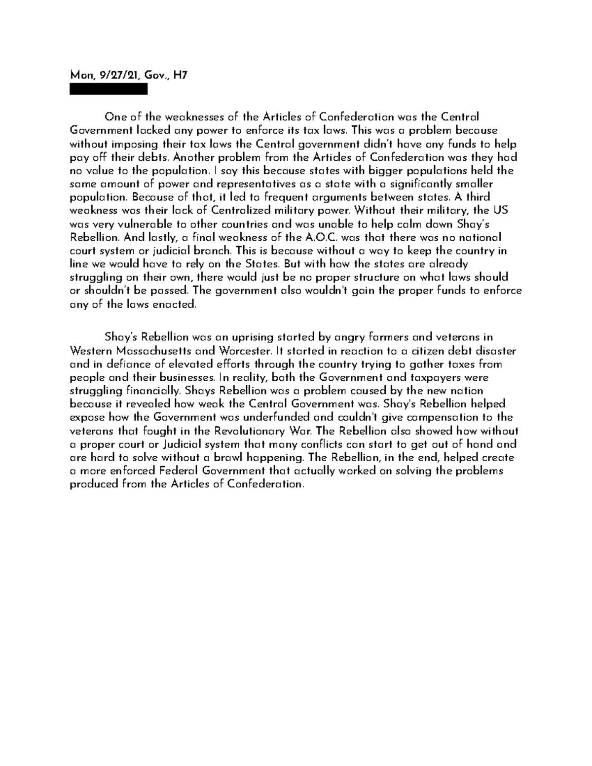 Shay'S Rebellion:  The Ap Gov Exam'S Biggest Surprise? - 6nvdj2q