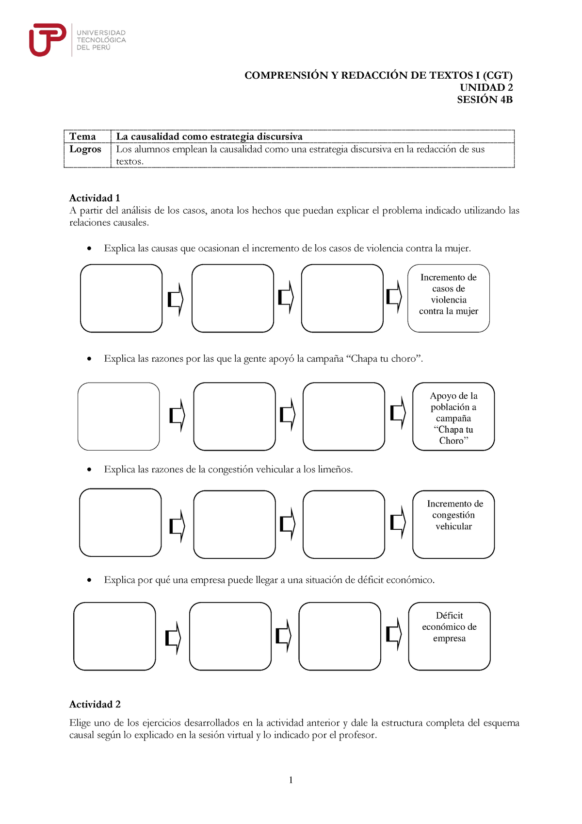 U2 S4 Causalidad-1 - Elaboracion De Esquemas - 1 COMPRENSI”N Y REDACCI ...