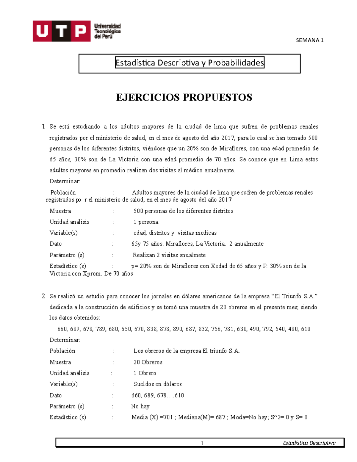 S01.s1 - Resolver Ejercicios - SEMANA 1 1 Estadística Descriptiva ...