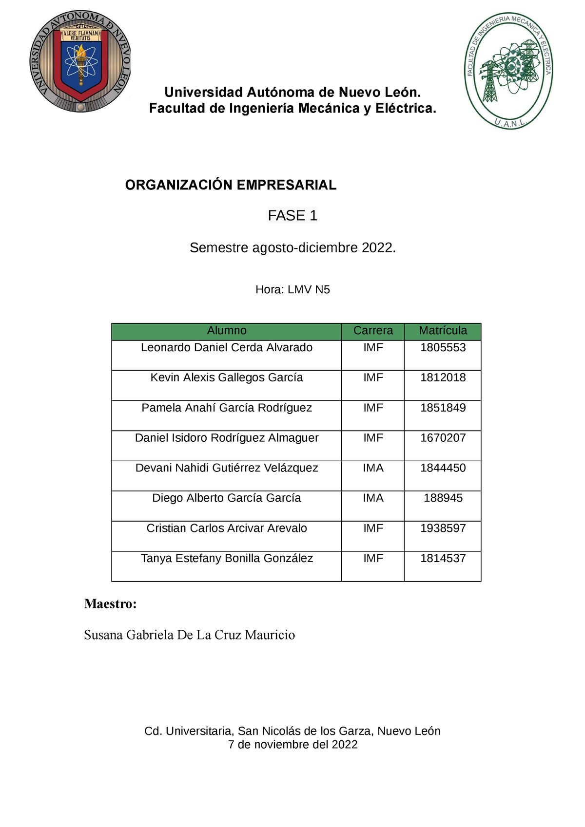 FASE 1 - Mapa Conceptual - Universidad Autónoma De Nuevo León. Facultad ...