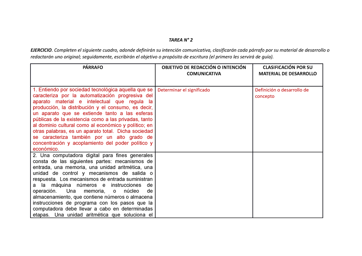 Tarea N° 2. PÁ Rrafos POR SU Material DE Desarrollo - B - TAREA N° 2 ...