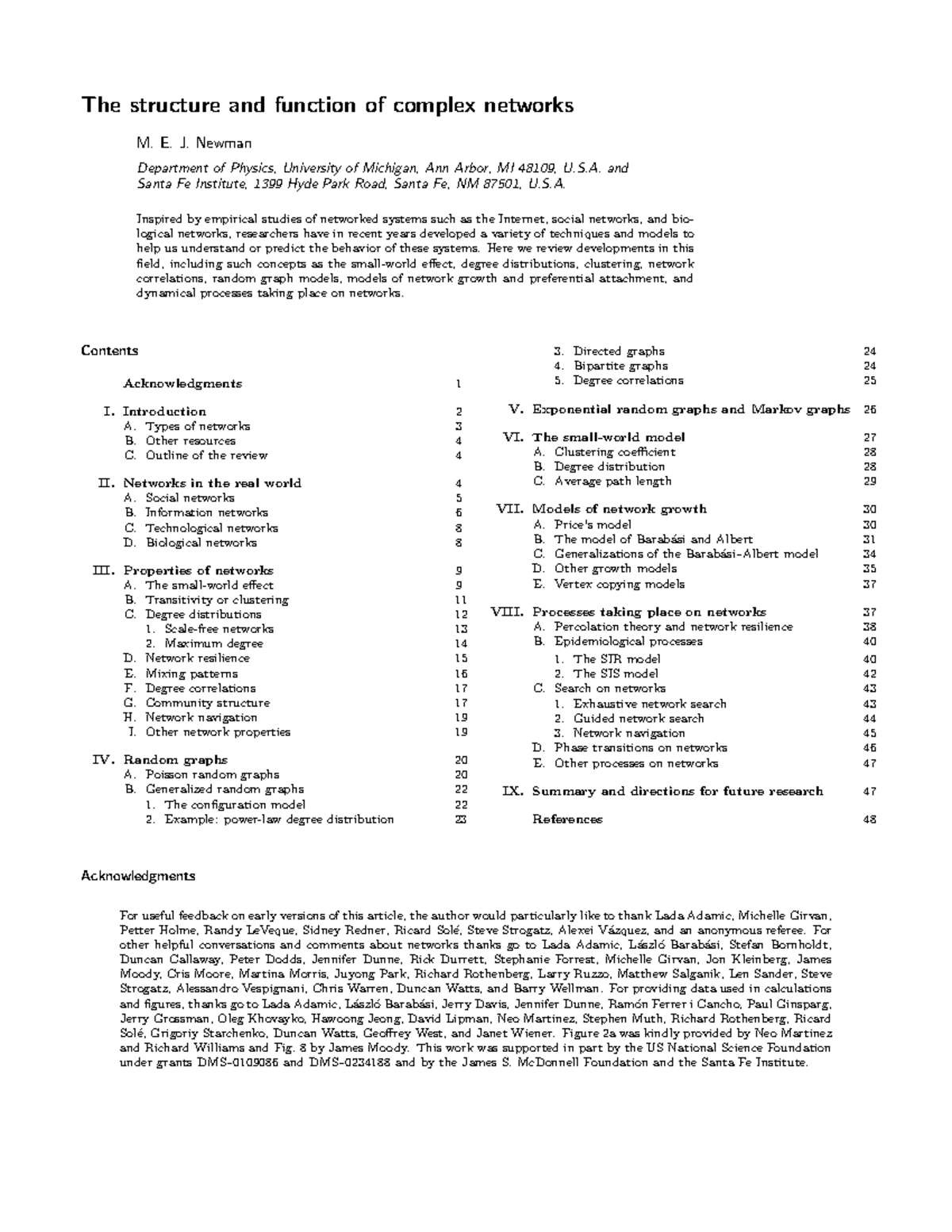 Structure And Function Of Complex Networks - The structure and function ...
