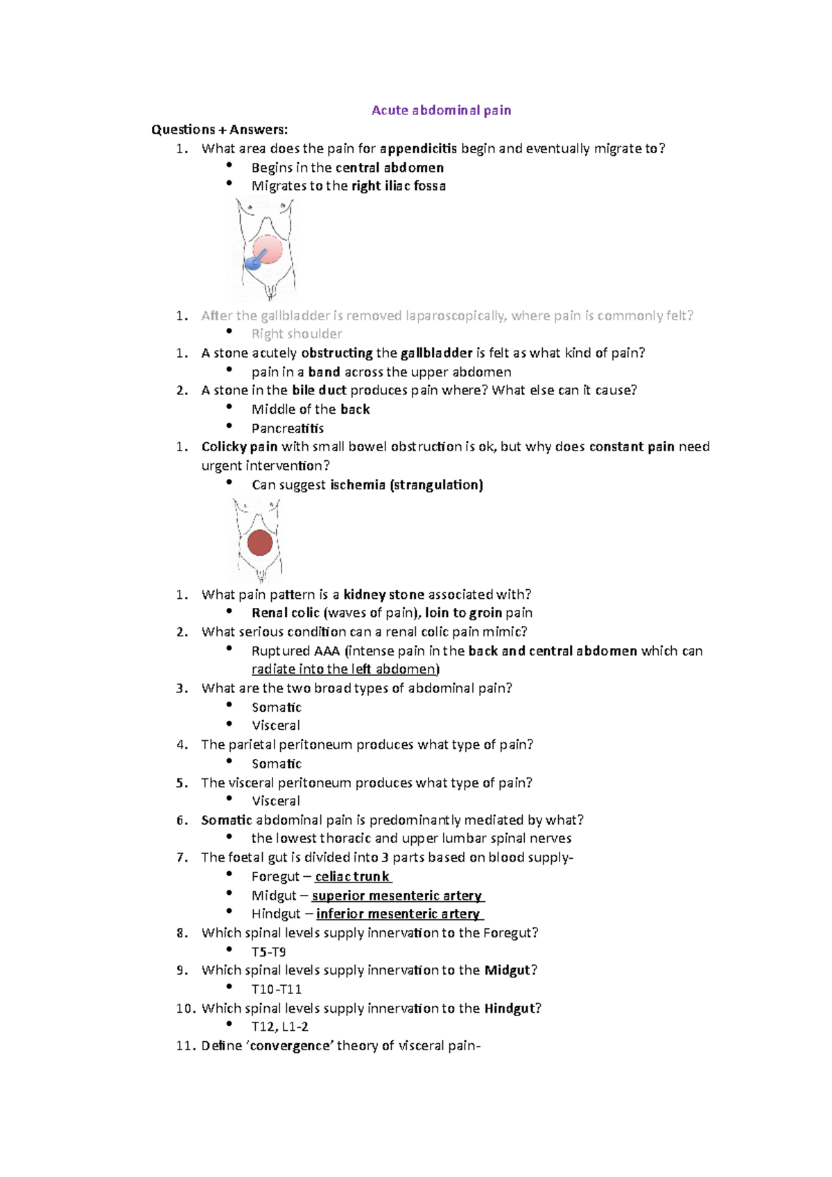 Acute abdominal pain Clinical science, GIT Acute abdominal pain