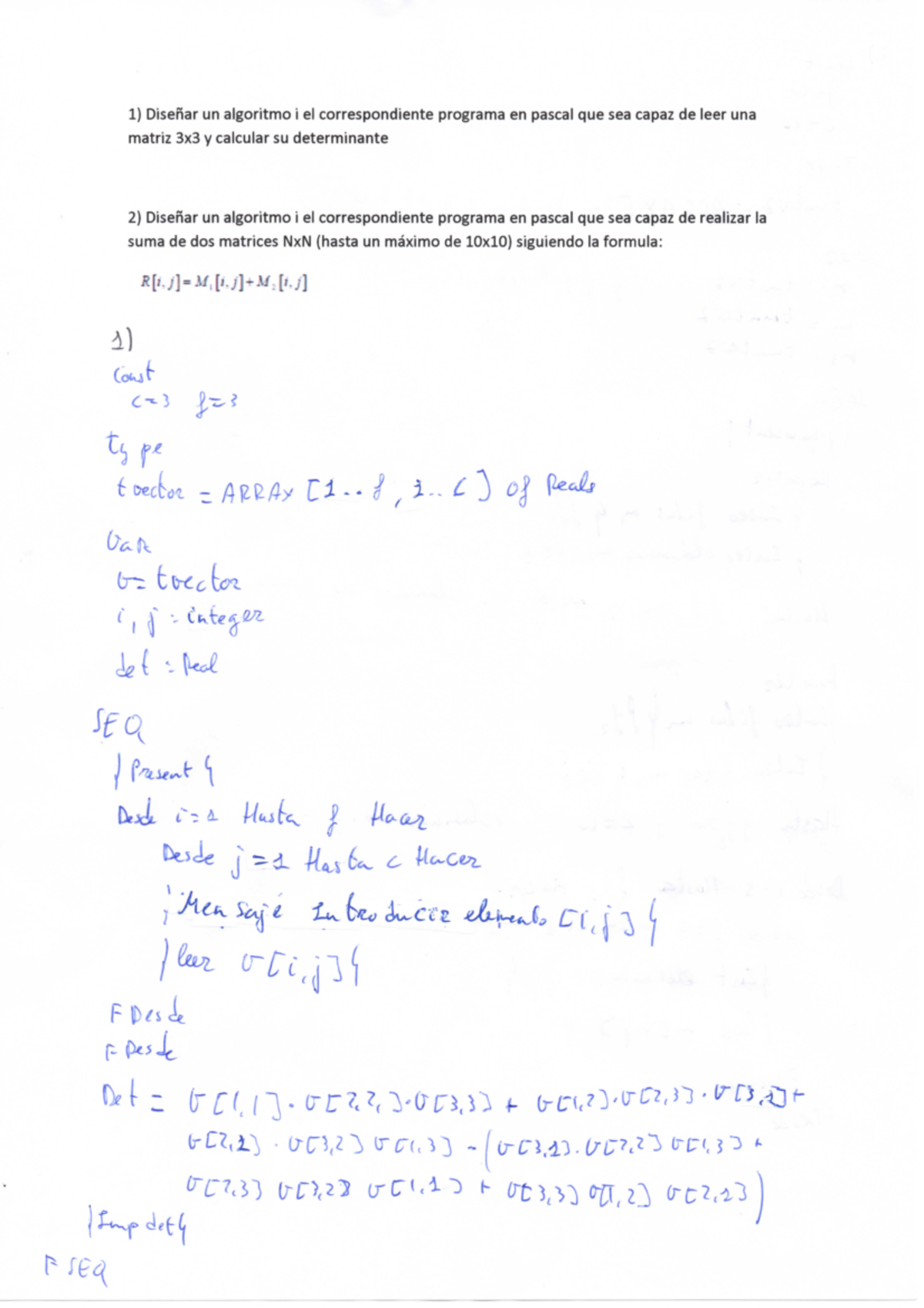 Variables Estructuradas Homogeneas 1 Studocu