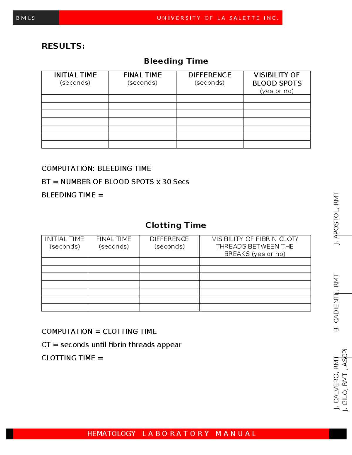 Hematology Manual Activity 1 and 2 Copy - HEMATOLOGY L A B O R A T O R ...