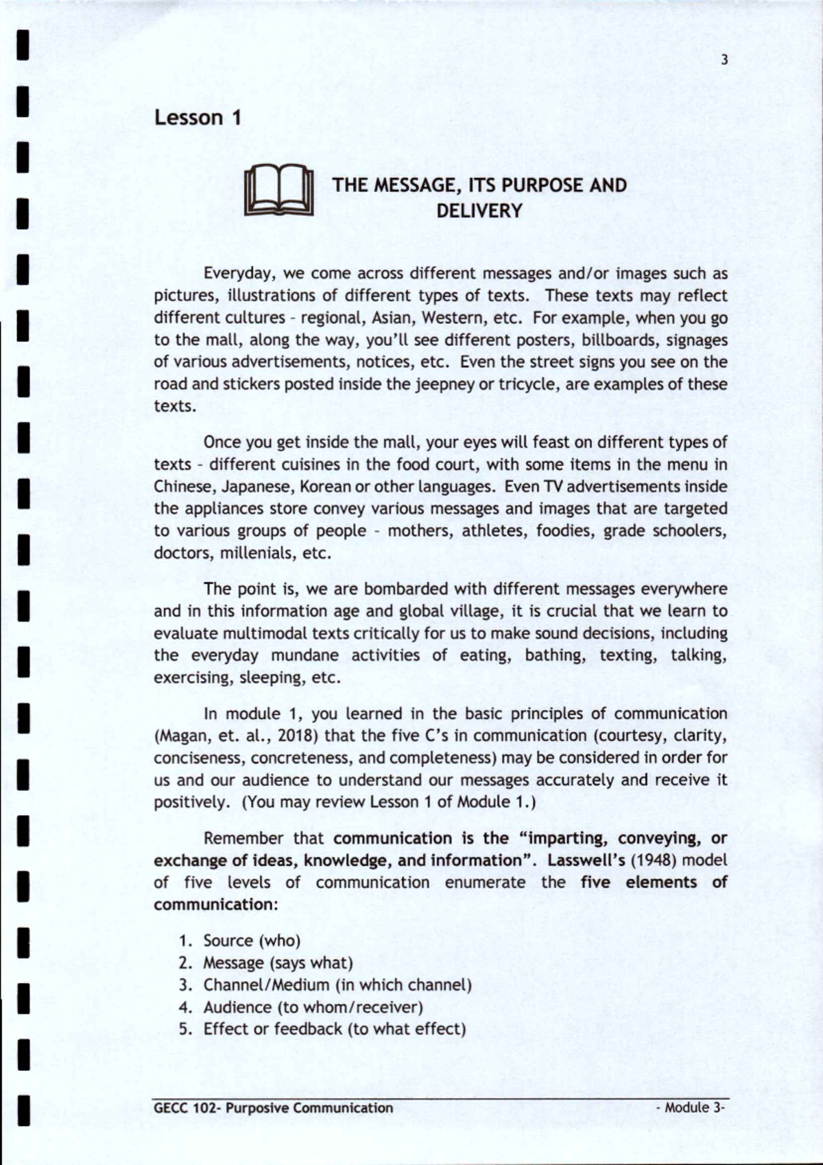 Module Three Lesson One Purposive Communication - Computer Science ...