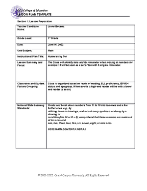 Coe-lesson-plan-template done math - LESSON PLAN TEMPLATE Section 1 ...