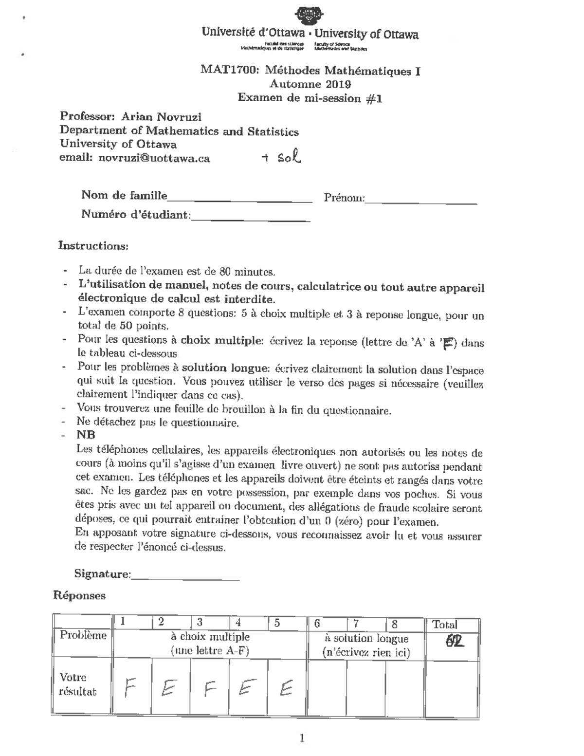 2019 9-mat1700-mid1b+sol - MAT1700 - uOttawa - Studocu