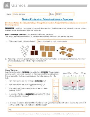 Copy of Chem Equations SE - Name: kaitlyn montano Date: 11/03/ Student ...