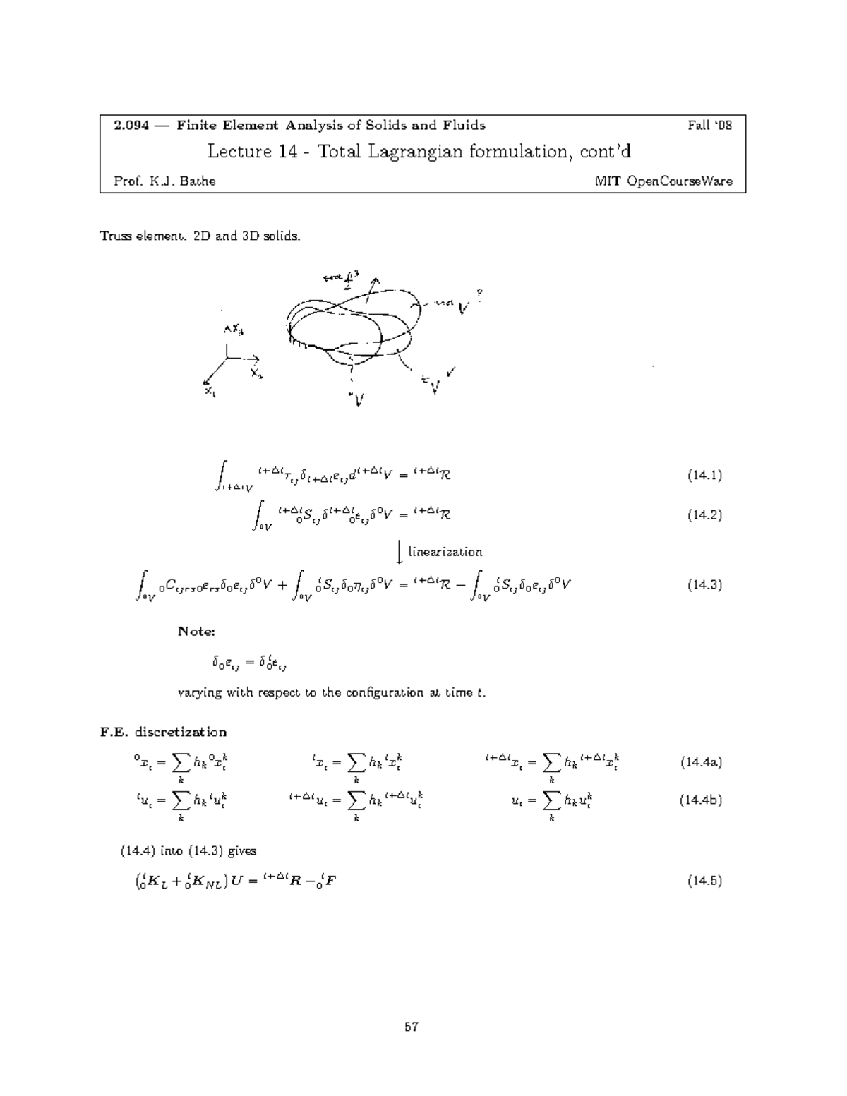 The information about total Lagrangian formulation - 2 — Finite Element ...