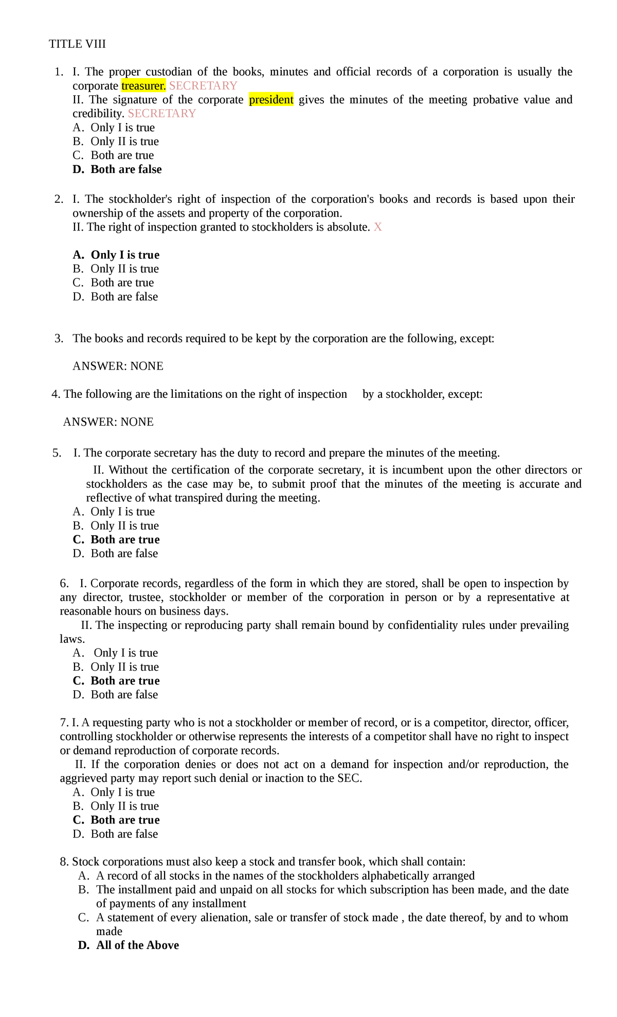 Title 8 - 1_Analysis_for_CWYD - TITLE VIII I. The proper custodian of ...