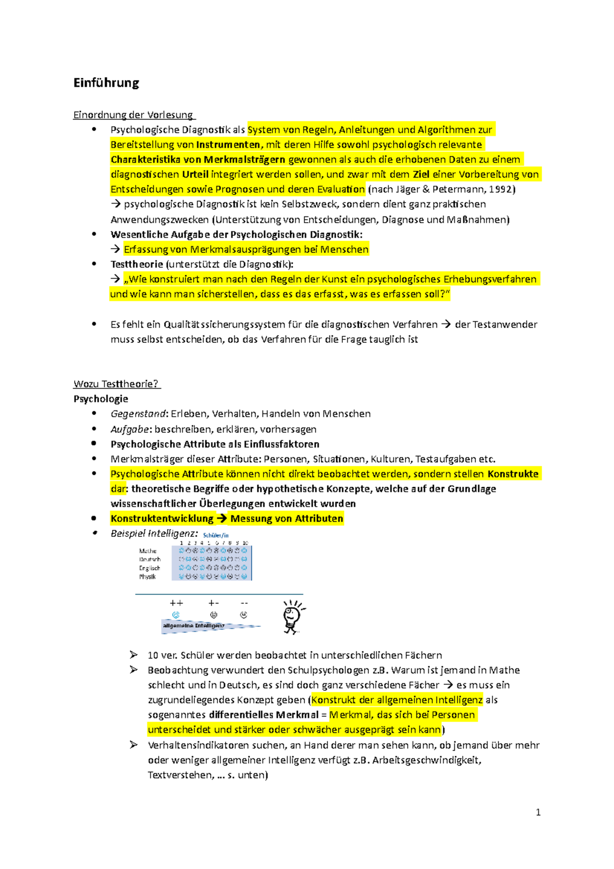 Testtheorie Und Testkonstruktion - Einführung Einordnung Der Vorlesung ...