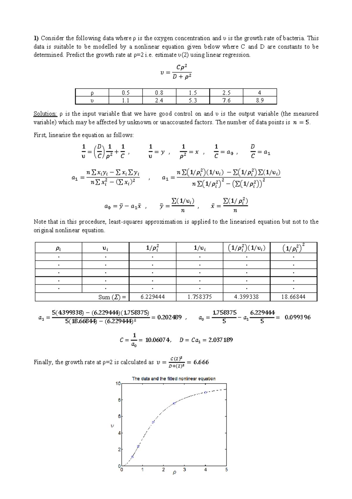 Example Qs-2 - Numerical Analysis - 1) Consider the following data ...