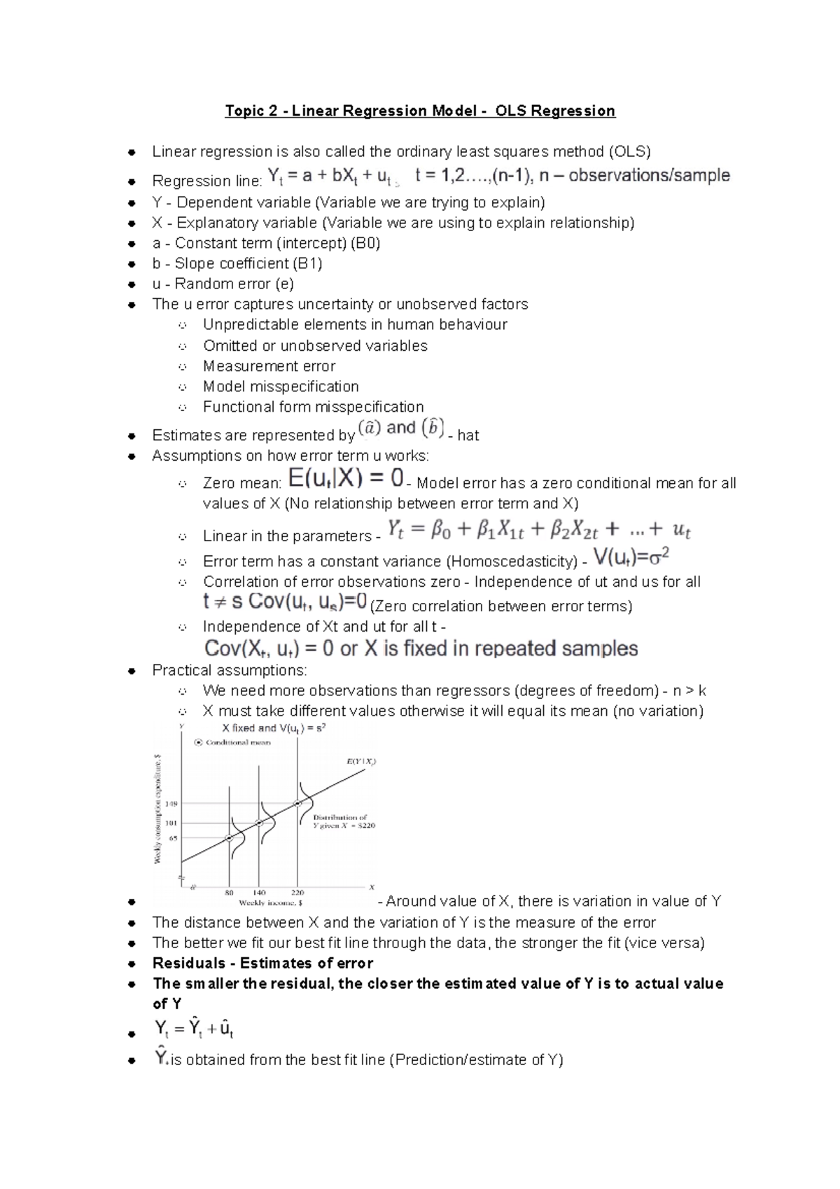 Topic 2/3/4 - Linear Regression Model - OLS Regression - Topic 2 Linear ...