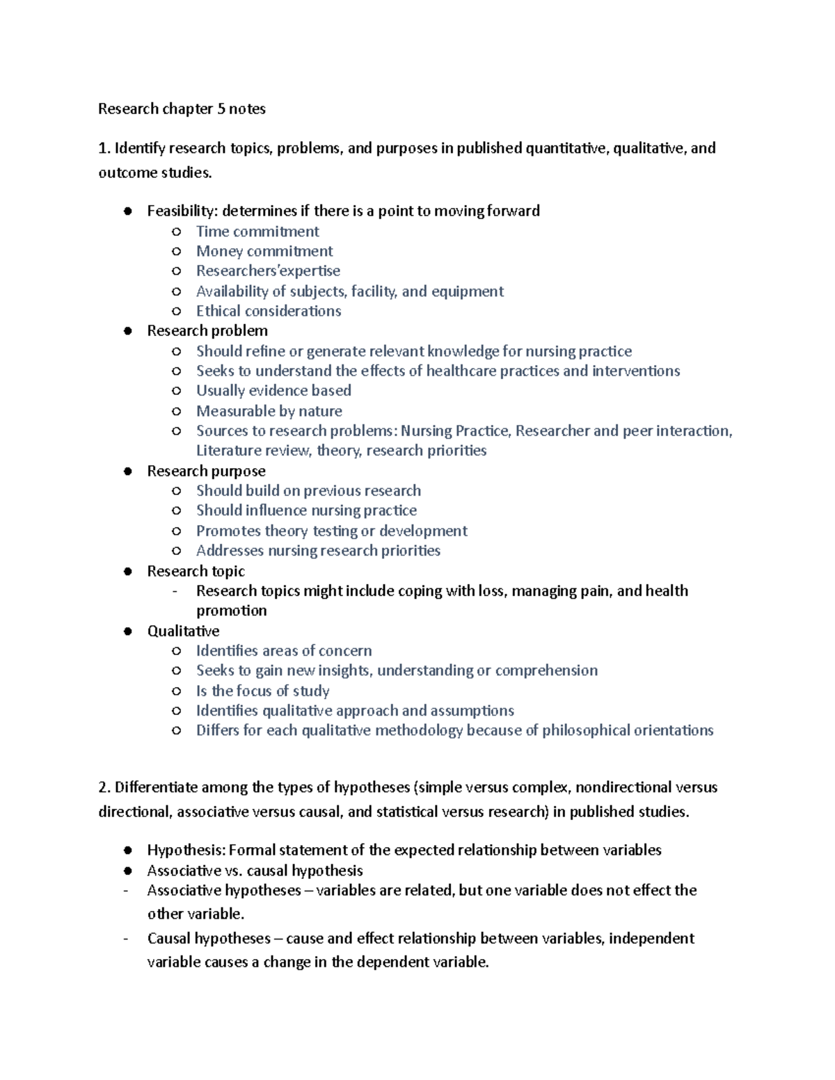 Research chapter 5 notes - Research chapter 5 notes Identify research ...