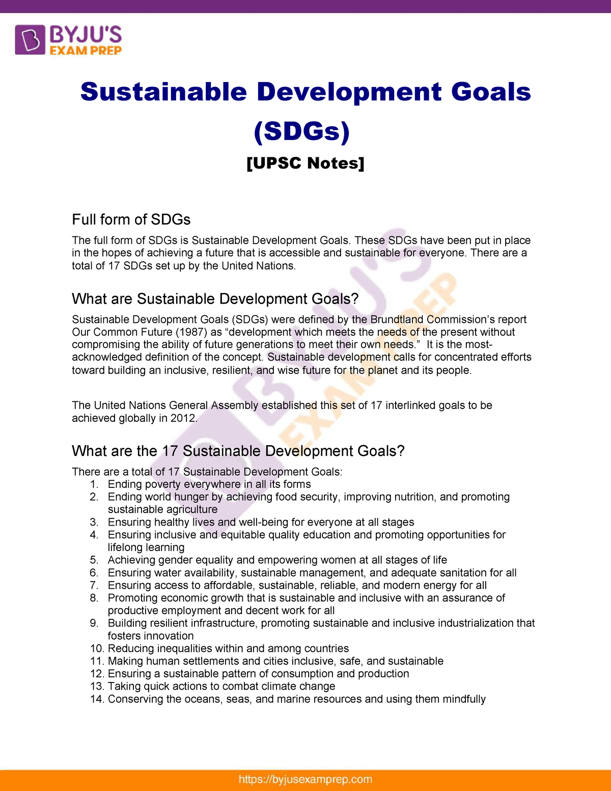 Sustainable development goals upsc notes 43 Sustainable Development