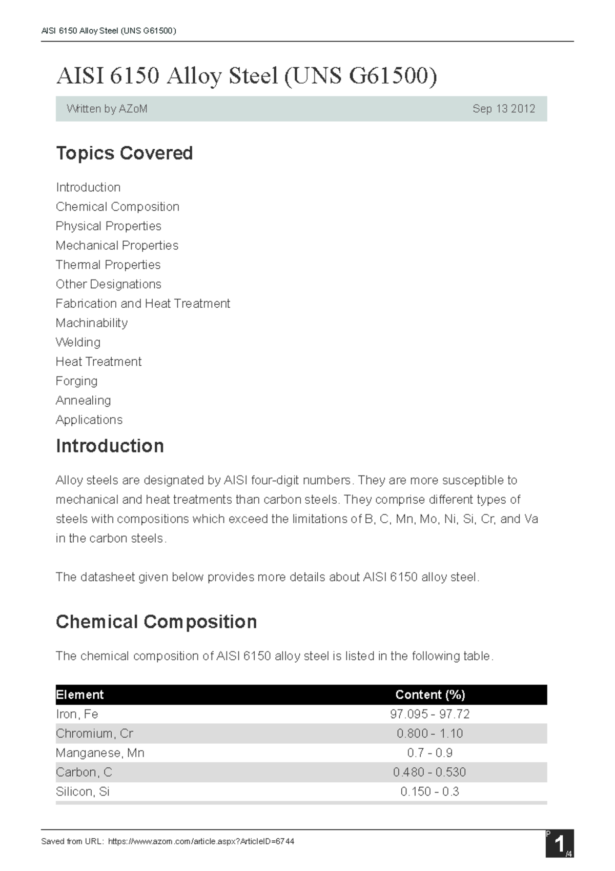 Aisi 6150 Equivalent | SAE-AISI 6150 (G61500) Chromium-Vanadium Steel ...