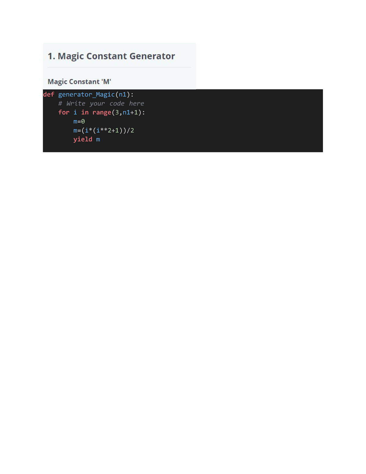 pdfcoffee-cffgdfhtyjthdfgwfg-def-generator-magic-n1-write-your-code-here-for-i-in-range
