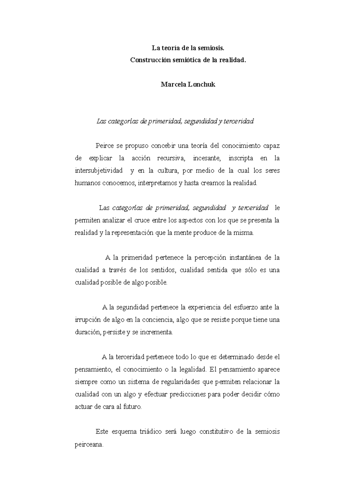 0.2. La teoría de la semiosis - La teoría de la semiosis. Construcción ...