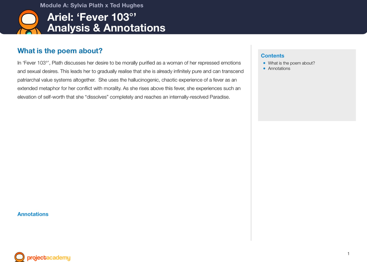 Ariel - Fever 103° - BLAW - Studocu