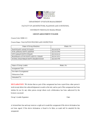 REM 217 - LECTURE - DEPARTMENT OF ESTATE MANAGEMENT FACULTY OF ...