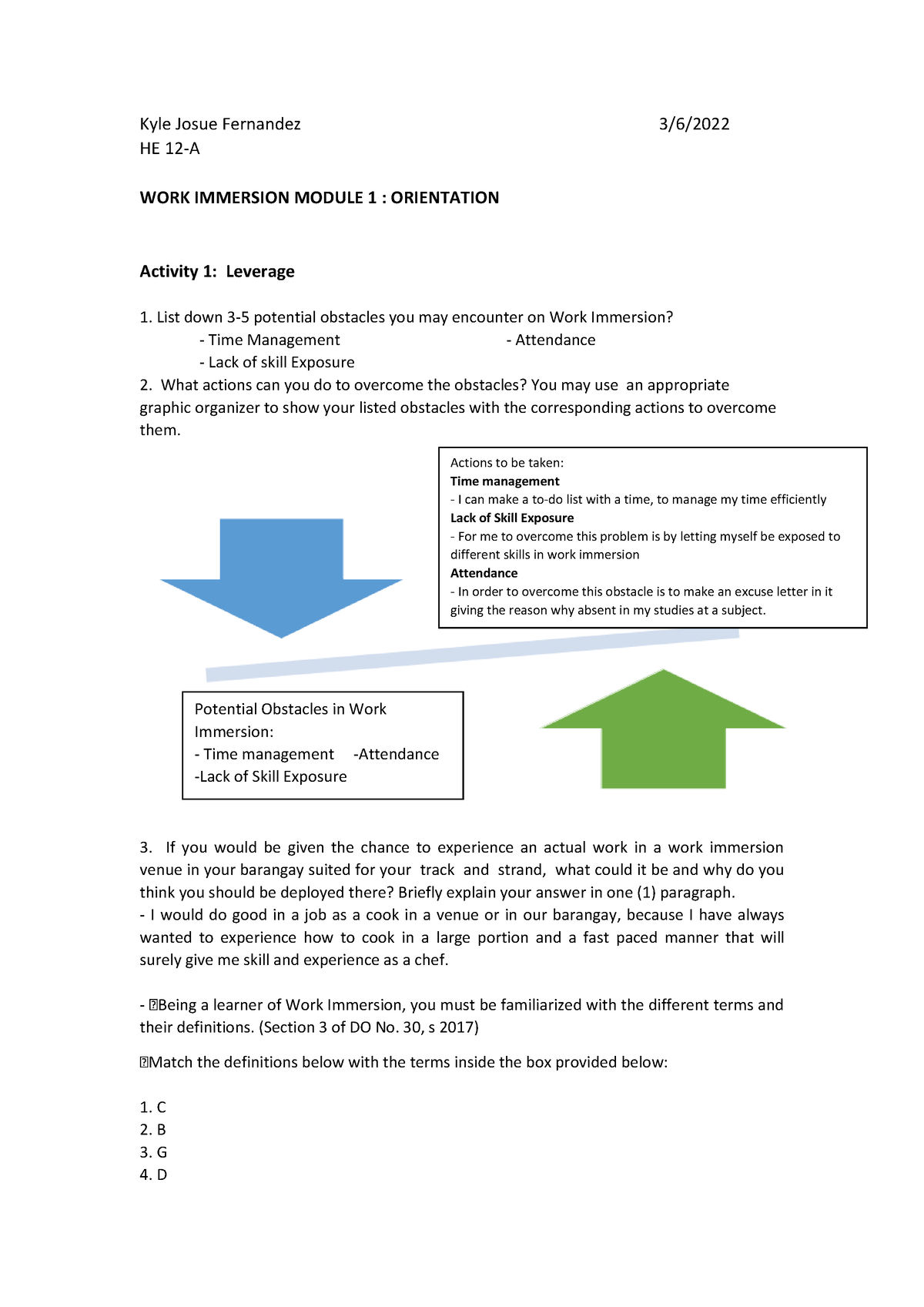 Fernandez HE12 A Work Immersion Module 1 - Kyle Josue Fernandez 3/6/ HE ...