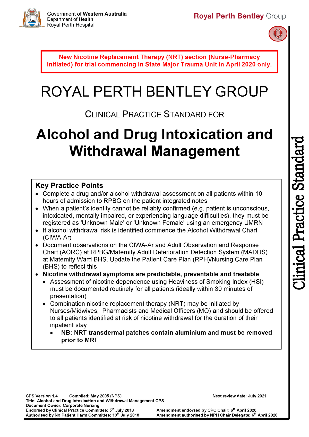 Alcohol And Drug Intoxication And Withdrawal Management - Studocu